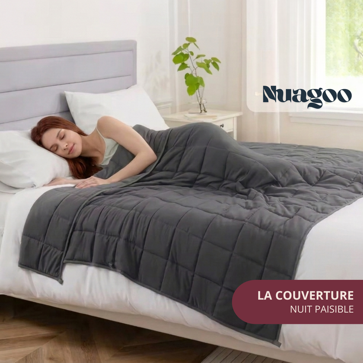 NUAGOO: La Couverture lestée relaxante et respirante pour des nuits paisibles
