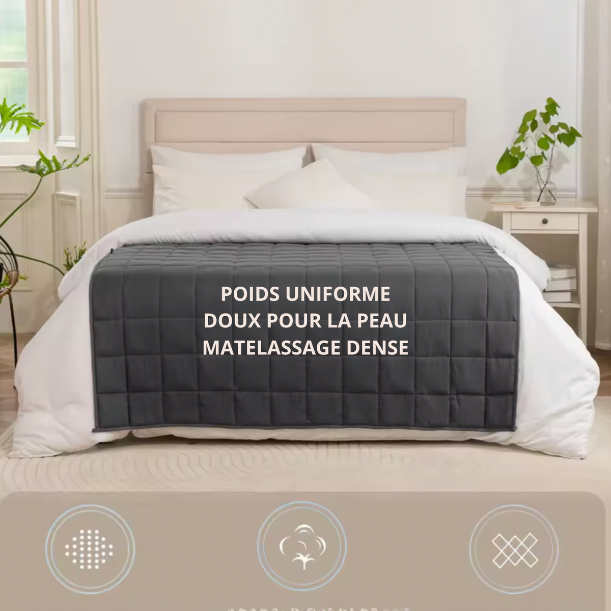 NUAGOO: La Couverture lestée relaxante et respirante pour des nuits paisibles