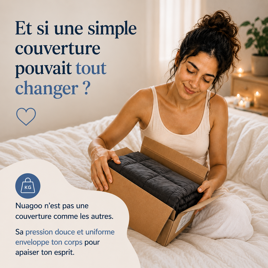 NUAGOO: La Couverture lestée relaxante et respirante pour des nuits paisibles