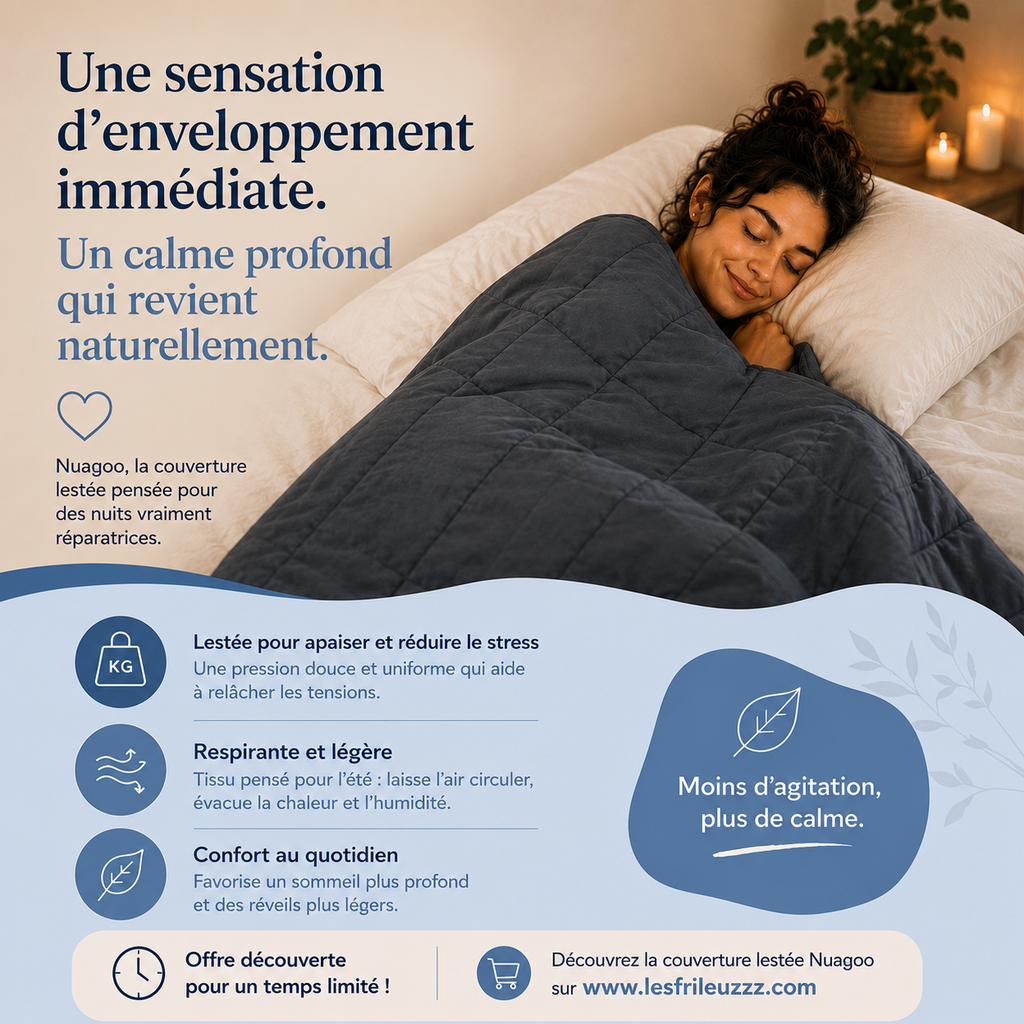 NUAGOO: La Couverture lestée relaxante et respirante pour des nuits paisibles