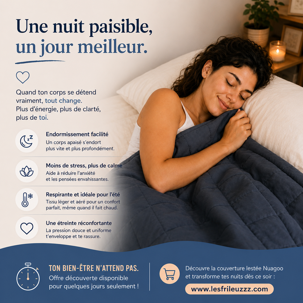 NUAGOO: La Couverture lestée relaxante et respirante pour des nuits paisibles