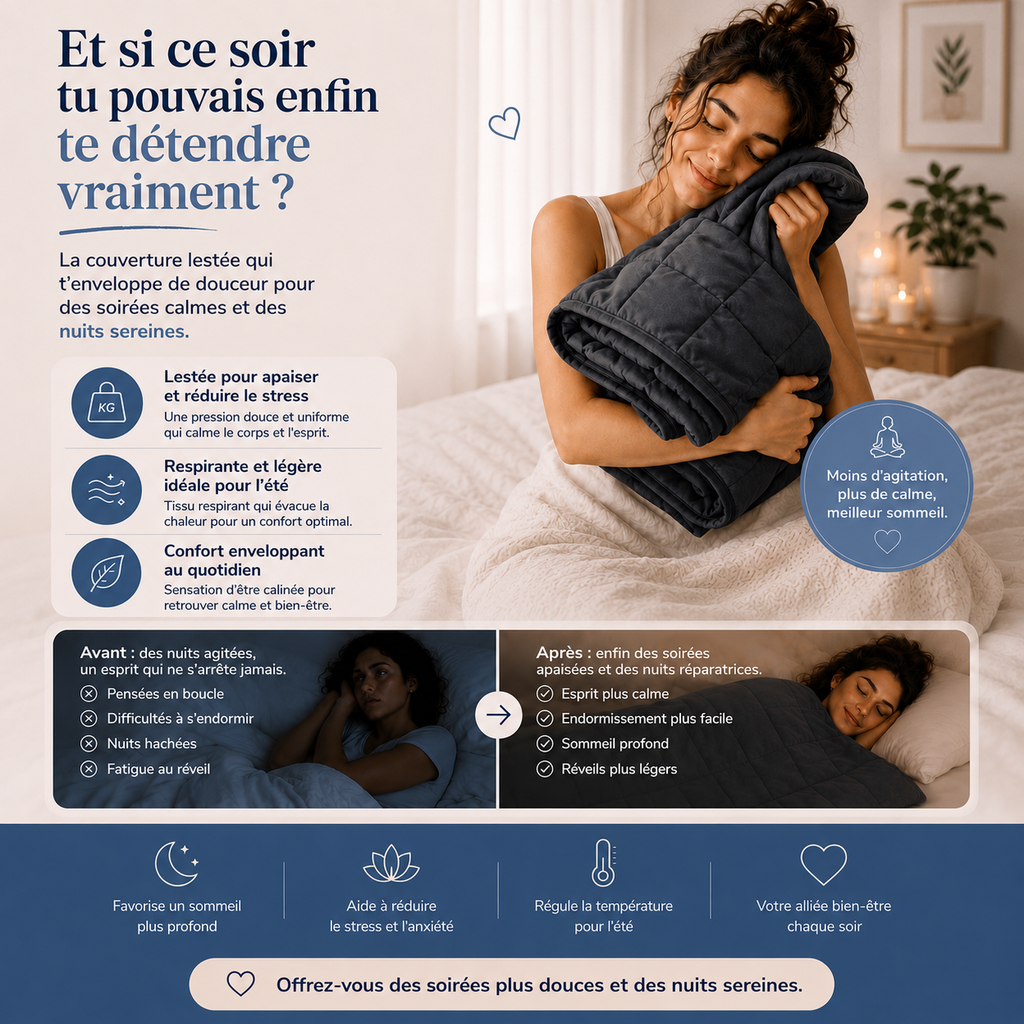 NUAGOO: La Couverture lestée relaxante et respirante pour des nuits paisibles