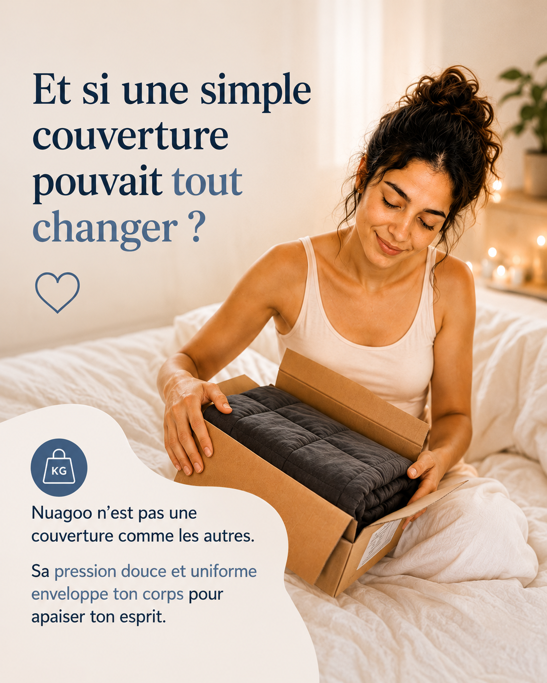 NUAGOO: La Couverture lestée relaxante et respirante pour des nuits paisibles