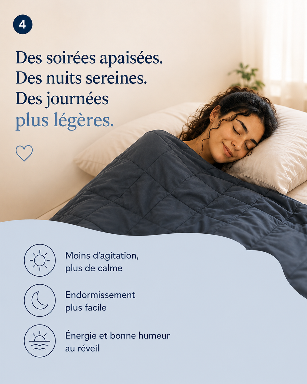 NUAGOO: La Couverture lestée relaxante et respirante pour des nuits paisibles